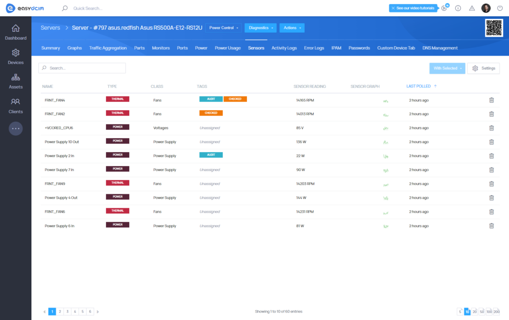 Redfish Server Sensors - EasyDCIM v1.11.0