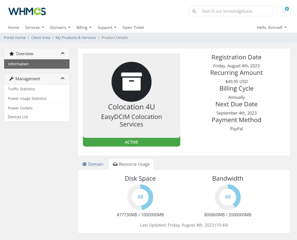 EasyDCIM Colocation For WHMCS