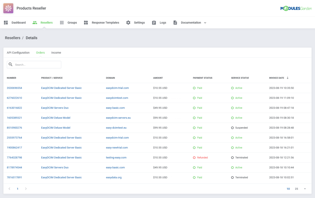 Products Reseller For WHMCS - EasyDCIM Servers Reselling