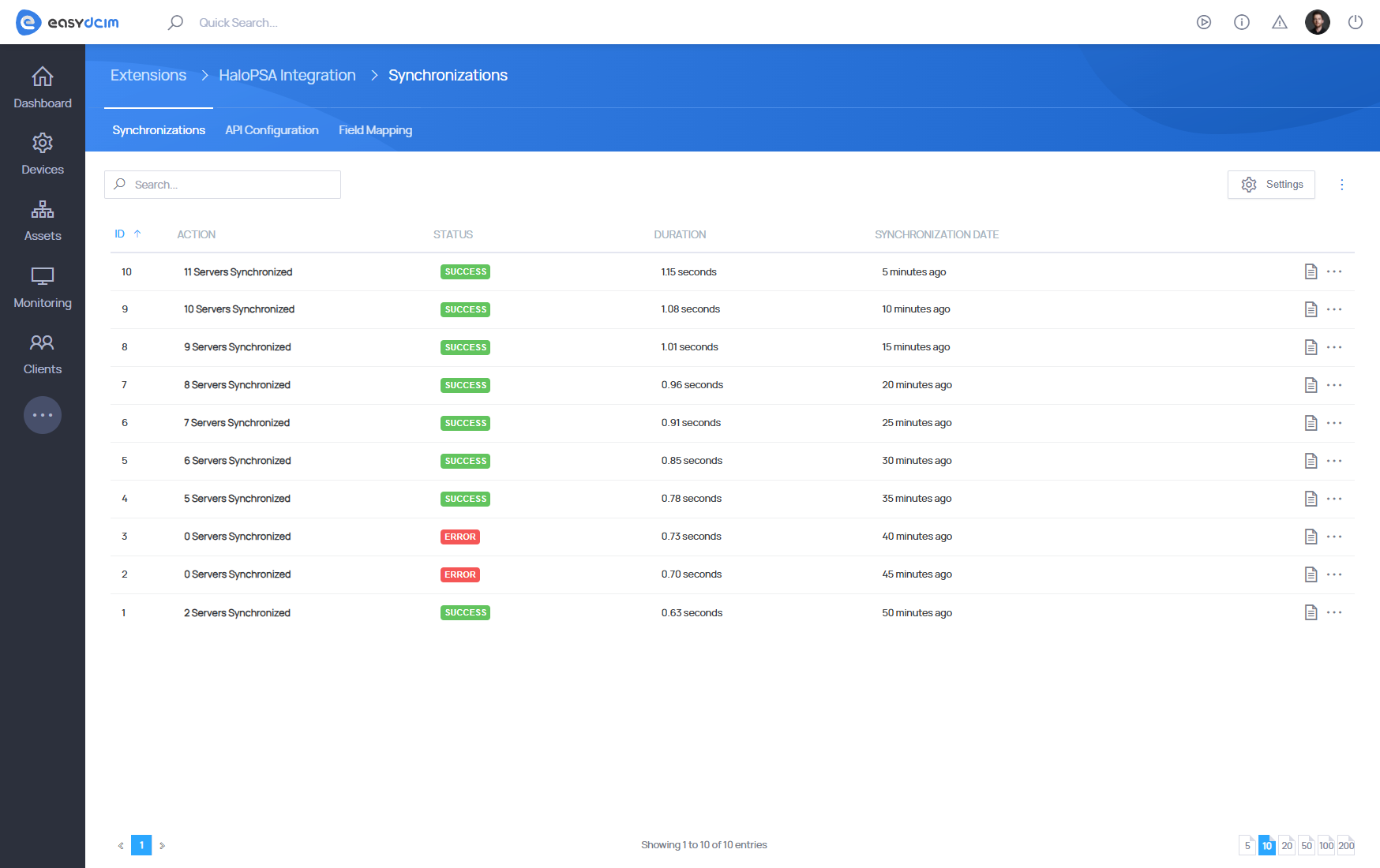 EasyDCIM HaloPSA Integration For EasyDCIM Module - Screenshot 1