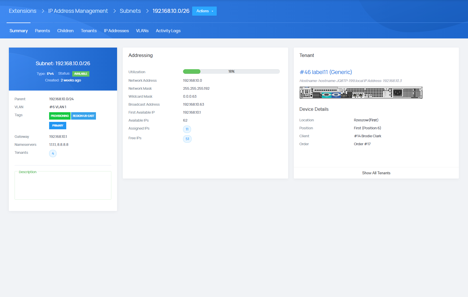 IP Addresses Management - EasyDCIM Administration - Screenshot 6