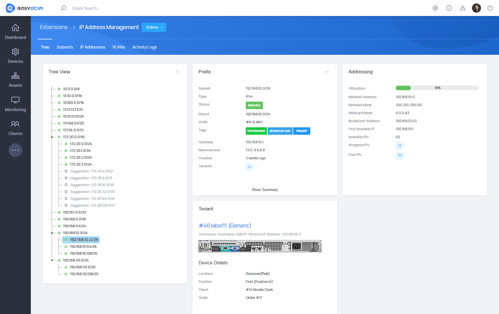 IP Address Management For EasyDCIM Extension - Screenshot 1